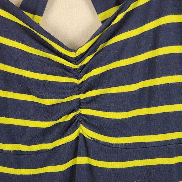Dakini Athletic Dress Women’s SZ LG Blue/Lime Striped Stretch Twist Back Detail - Picture 5 of 14
